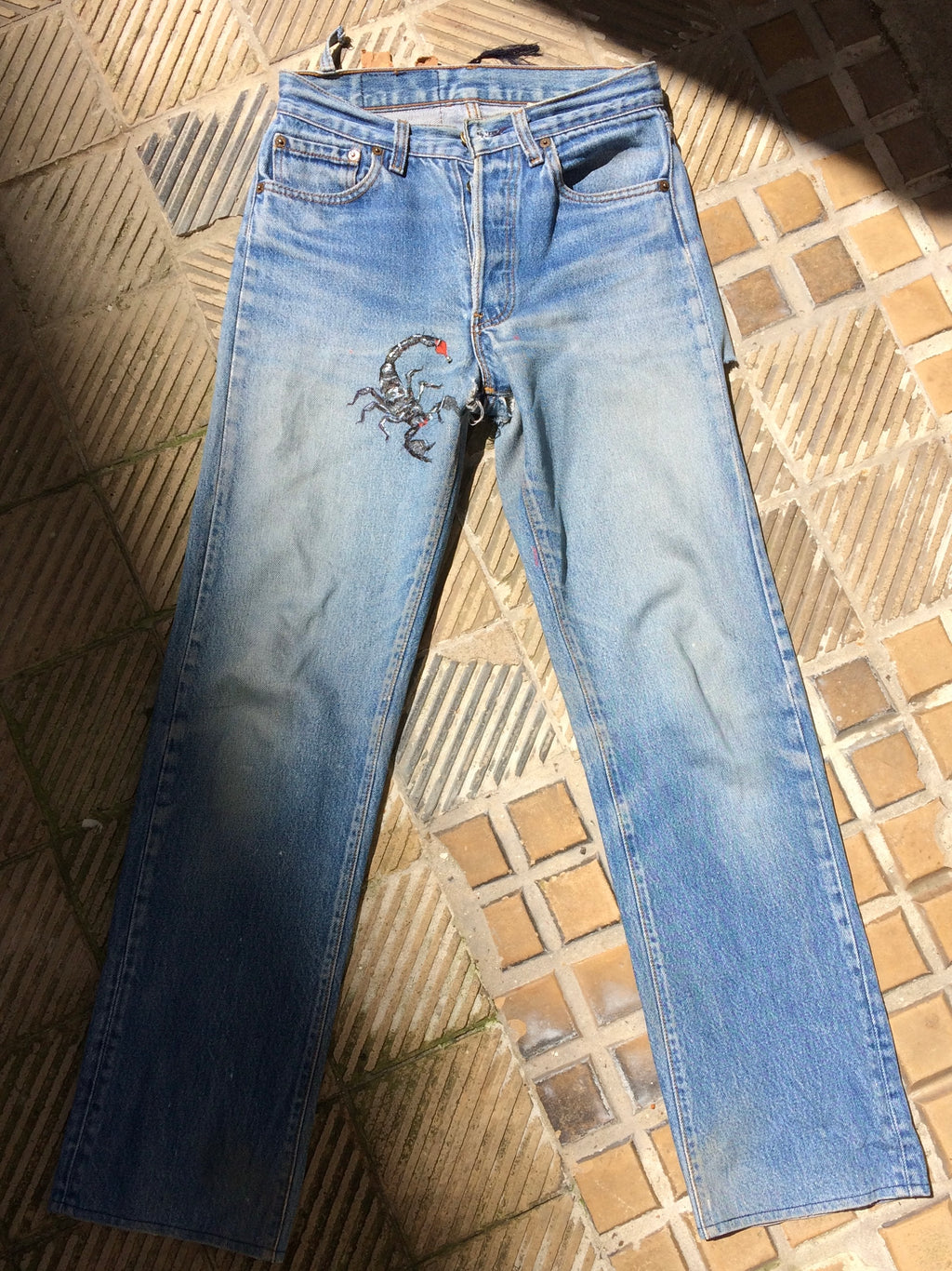 80s Levi’s 501 remake painted scorpions