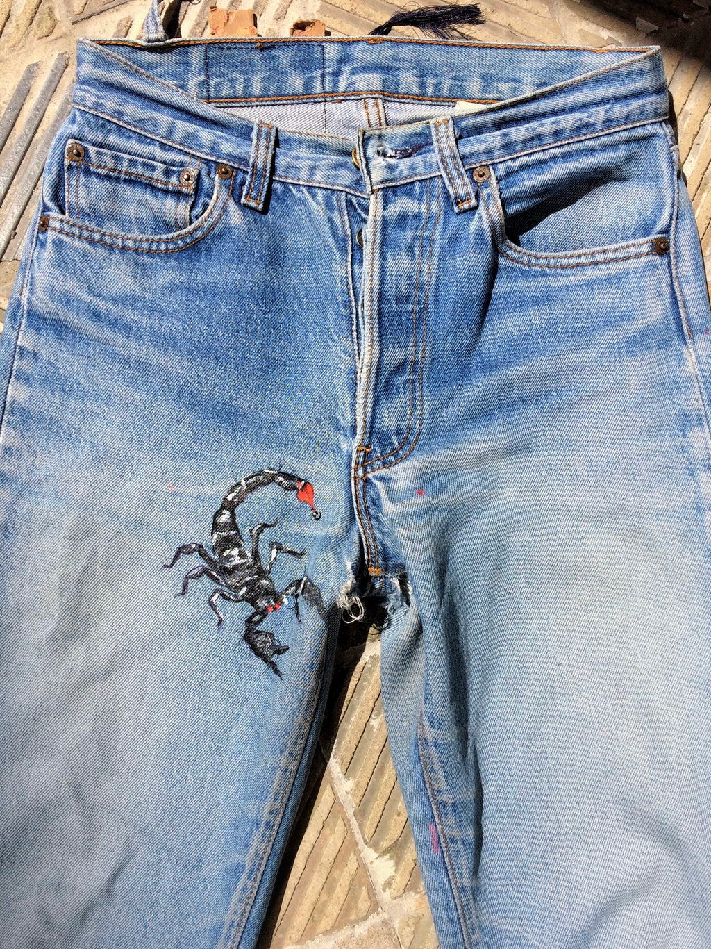 80s Levi’s 501 remake painted scorpions