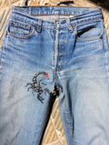 80s Levi’s 501 remake painted scorpions