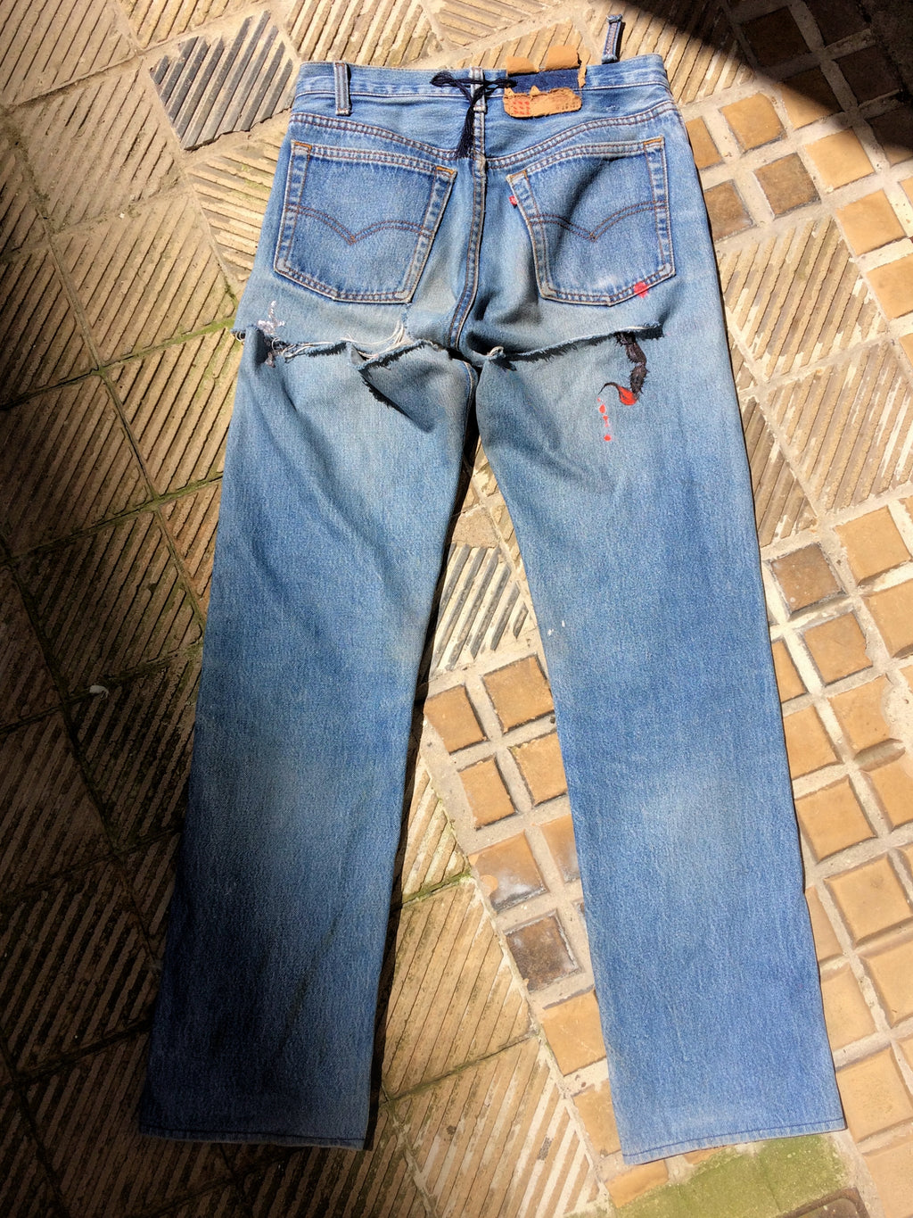 80s Levi’s 501 remake painted scorpions