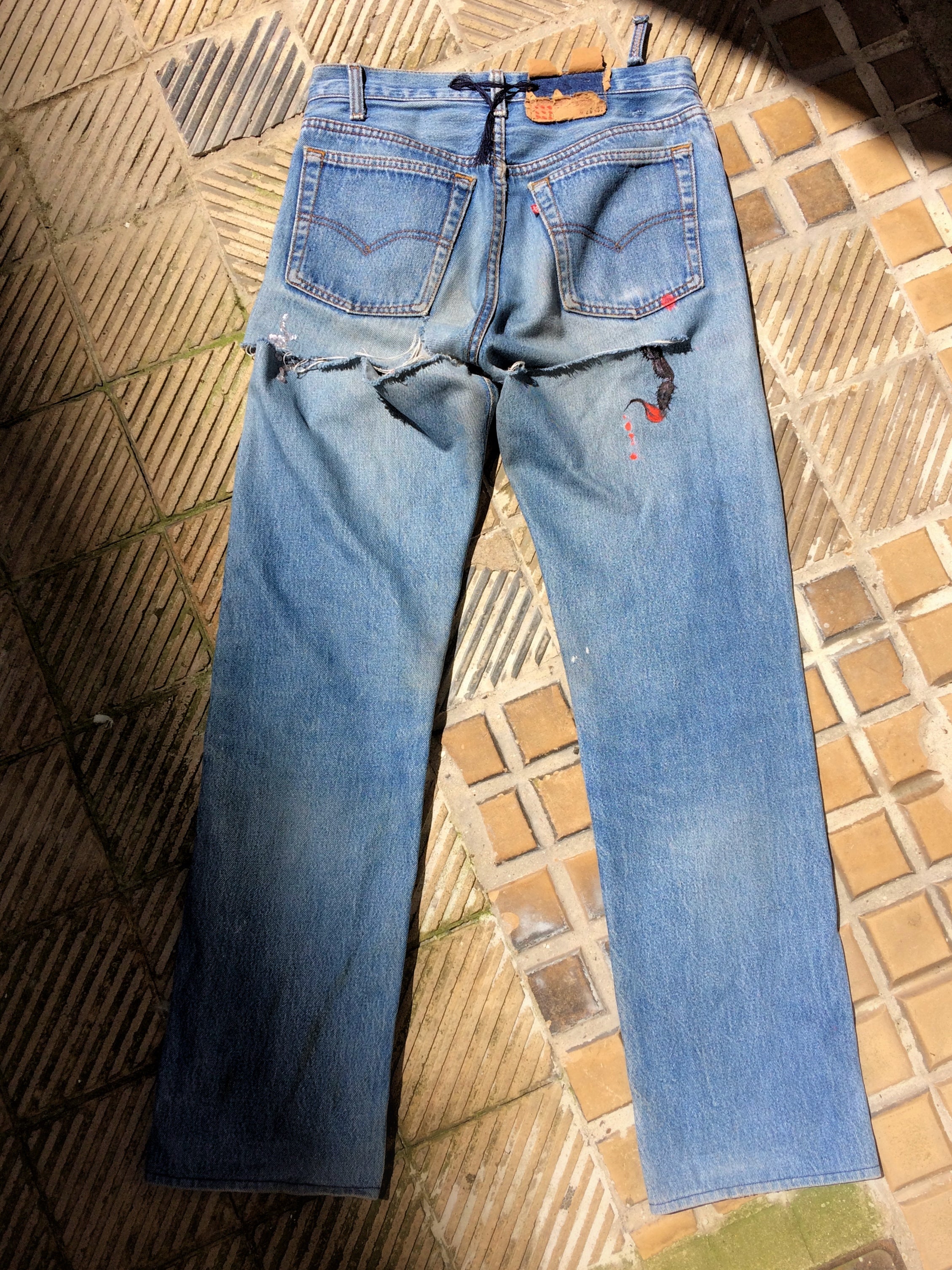 80s Levi’s 501 remake painted scorpions