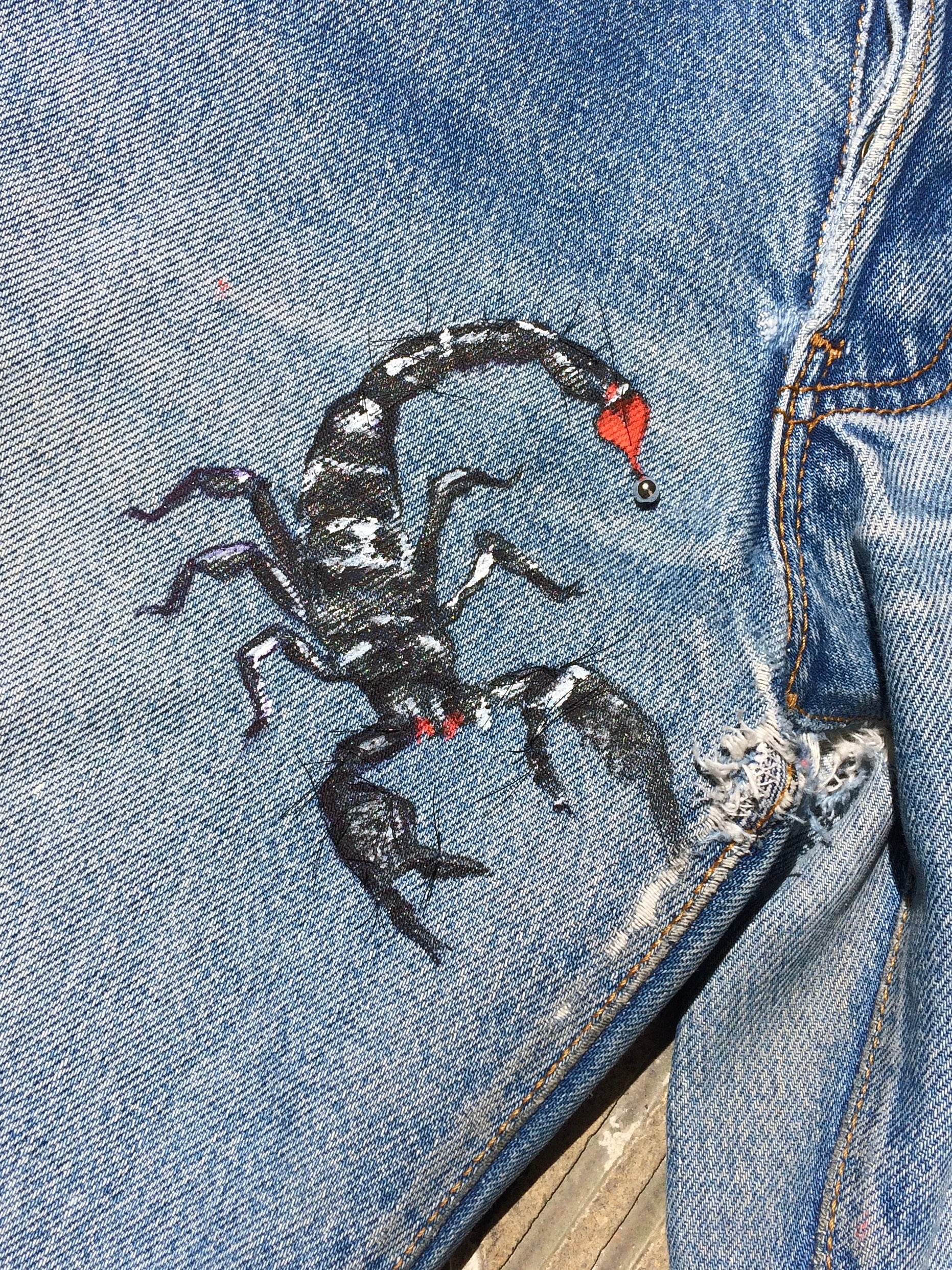 80s Levi’s 501 remake painted scorpions