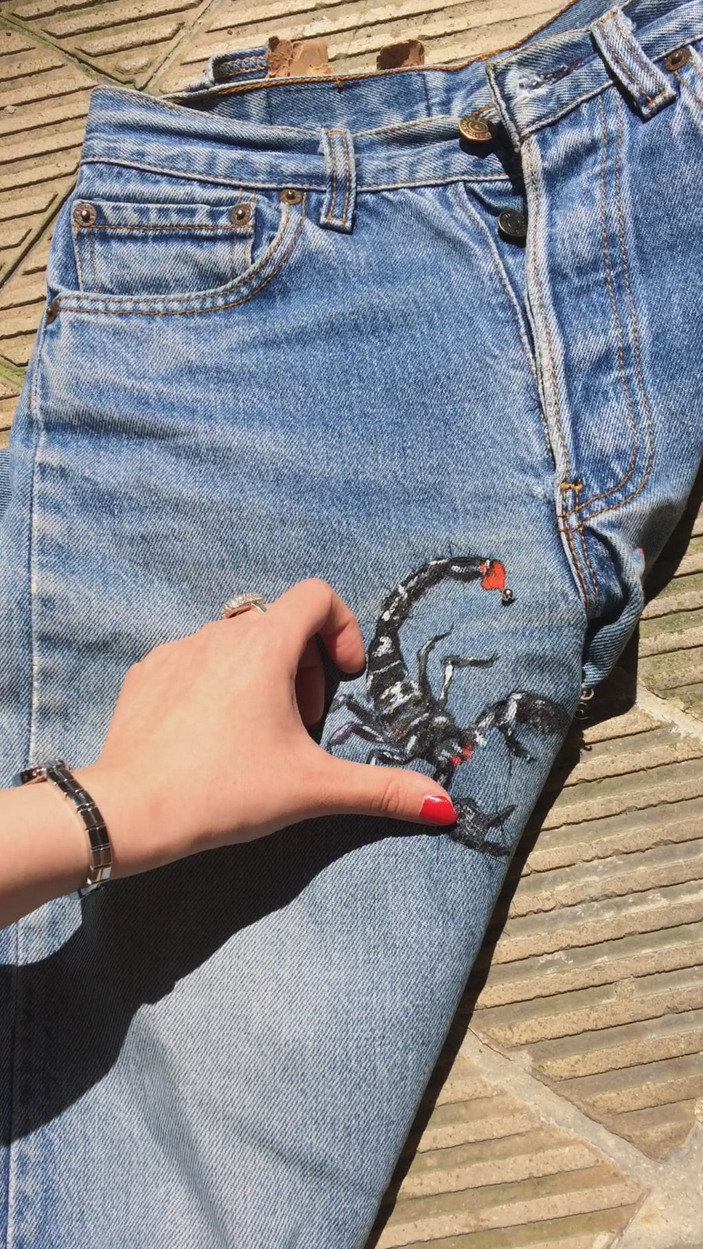 80s Levi’s 501 remake painted scorpions